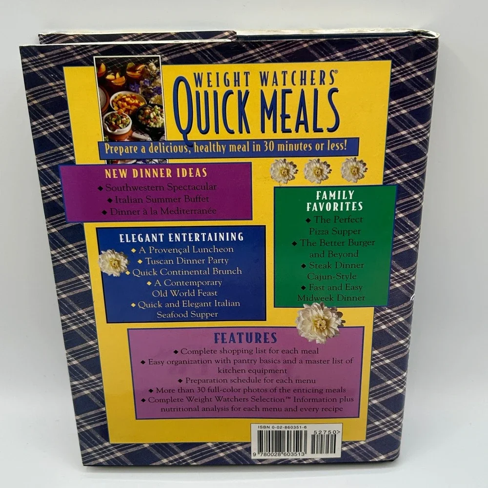 Weight Watchers Lot 2 Quick Meals Party Holiday Cookbooks Hardcover‎ Illustrated